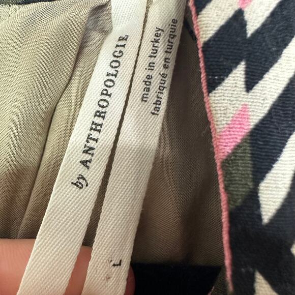 Anthropologie Mckenzie Mock Neck Tunic Midi Dress women’s Large Short Sleeves - Picture 3 of 8